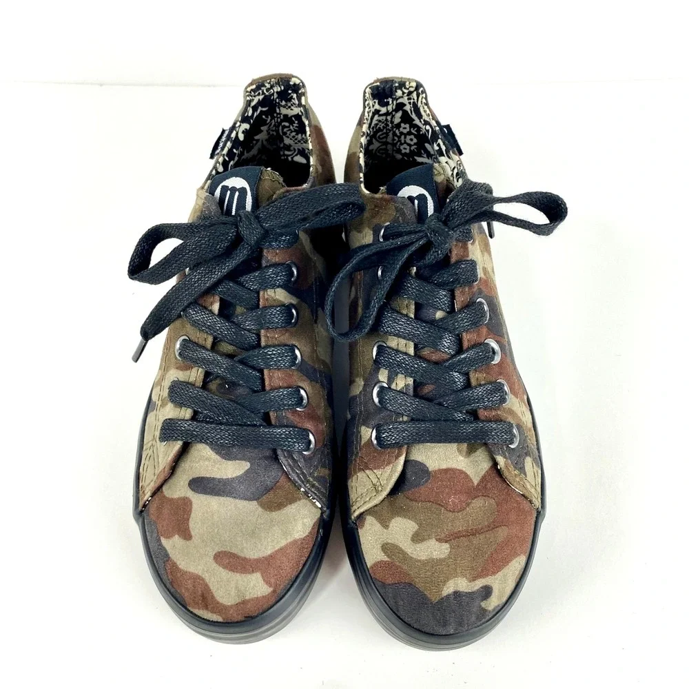mtng Platform Sneakers Womens 39 Canvas Camouflage 8.5 LKNU Low Top Tennis Shoes